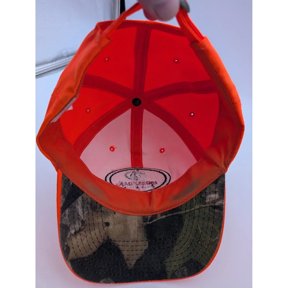Mossy Oak Field Staff Blaze Orange Hunting Hat Adjustable Camo Brim Baseball Cap